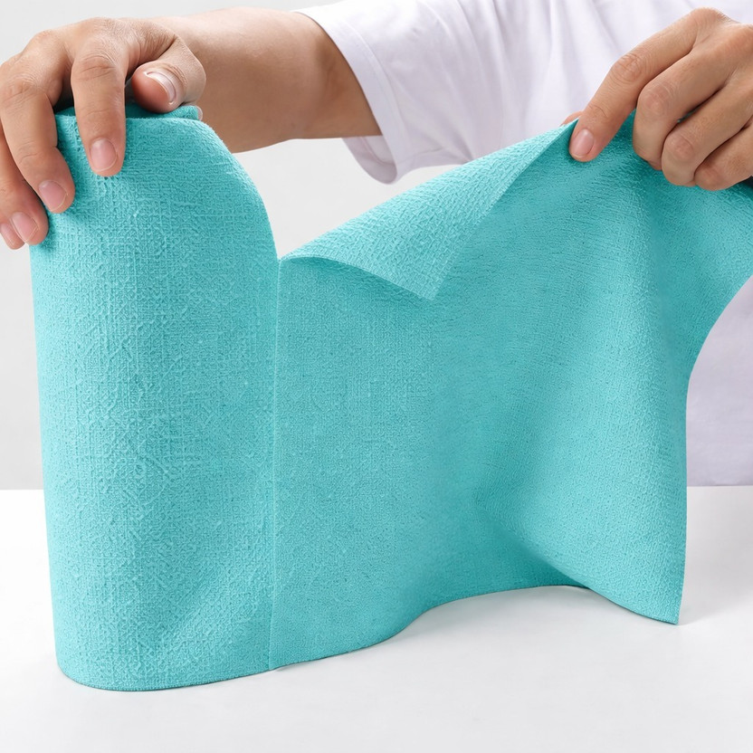 DR.VS Reusable Washable Kitchen Paper Towel Roll Blue | Eco Friendly Cleaning Cloth Wet and Dry Microfiber Cleaning Cloth