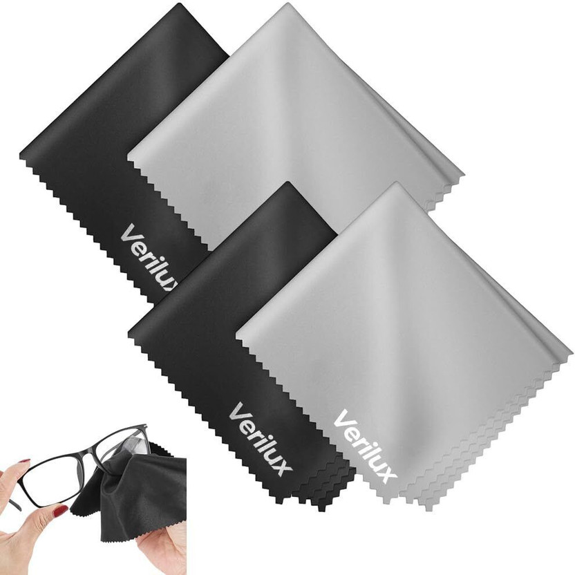 HANNEA Verliux 4 Pack Ultra Premium Microfiber Cleaning Cloth for Glasses Lens Screens Dry Microfiber Cleaning Cloth(4 Units)