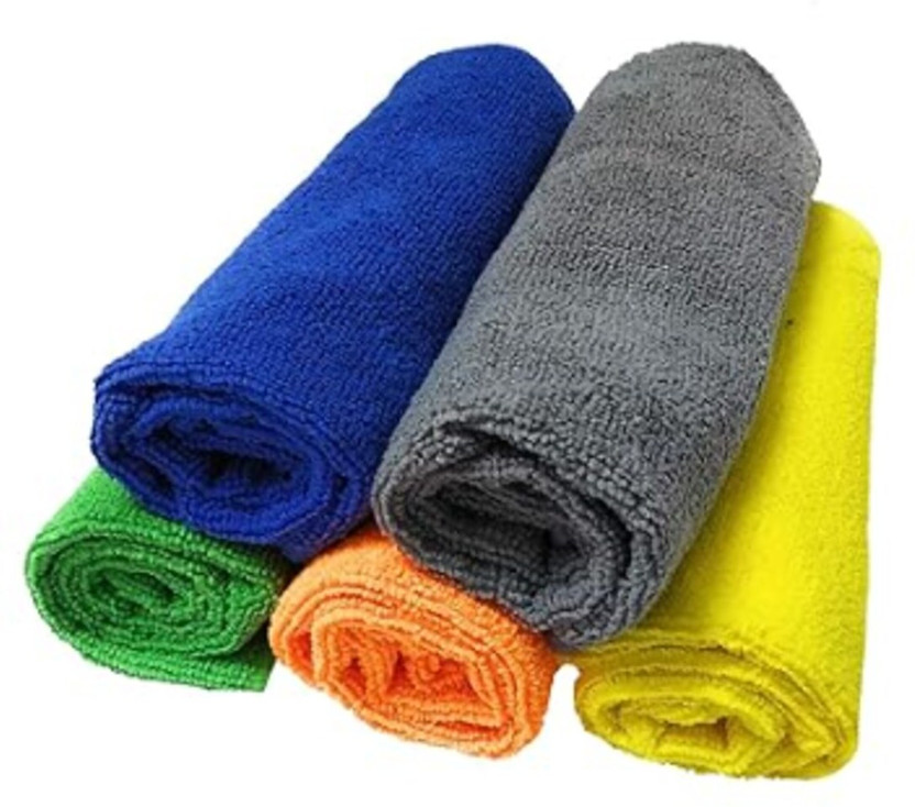 AWE INDUSTRIES Microfiber Cloth For Cleaning Of Bike And Car Wet and Dry Microfiber Cleaning Cloth(5 Units)