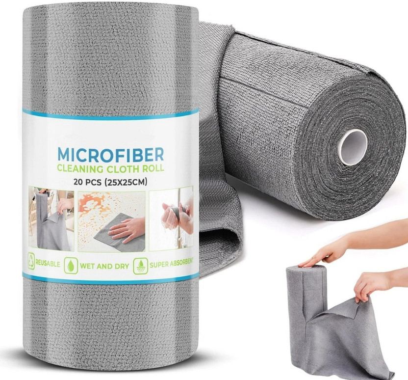 BhaktiBhav BhaktiBhav Kitchen Cleaning Cloth Roll Home, Car, Glass, Surface 25*25 Reusable Washable Dry Cotton, Microfiber Cleaning Cloth(20 Units) - Flipkart Deal