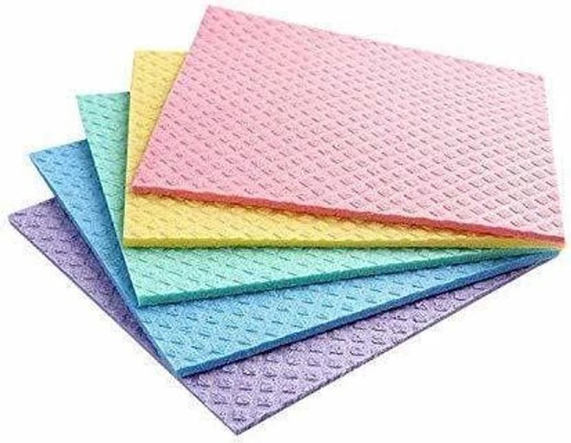 Flipkart SmartBuy Wet Kitchen Wet Microfiber, Sponge Cleaning Cloth(5 Units)