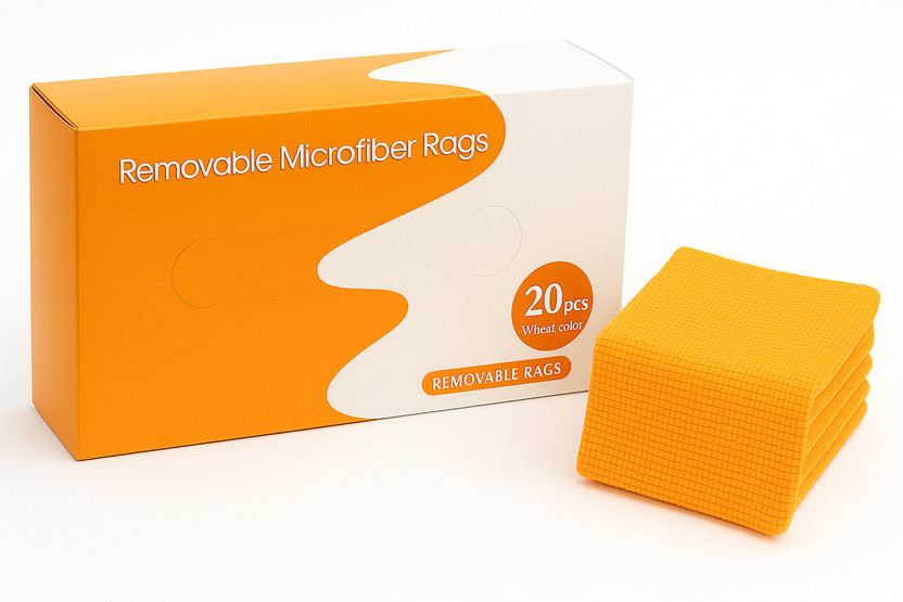DR.VS Orange Microfiber Cleaning Cloth Wipes Reusable Rags for Car, Pack of 1, 20 Pec Wet and Dry Microfiber Cleaning Cloth