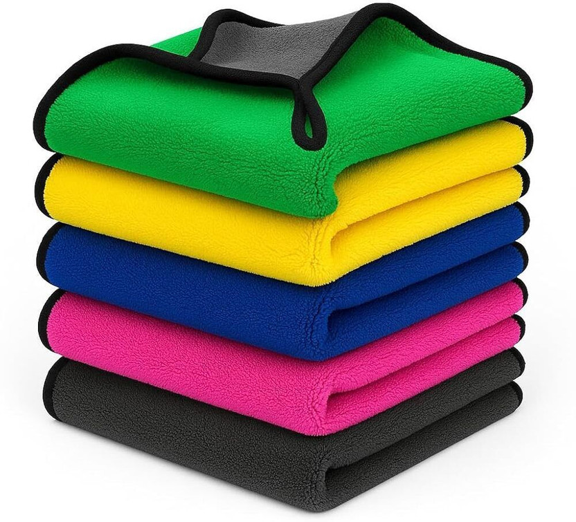 soxsense Microfiber Vehicle Washing  Cloth(Pack Of 5, 600 GSM)
