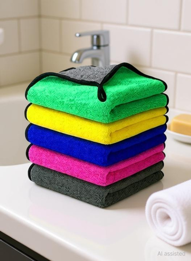 conifer Home Cleaning Pack of 2 Multicolor Size 30x40 CM Dry Microfiber Cleaning Cloth(2 Units)