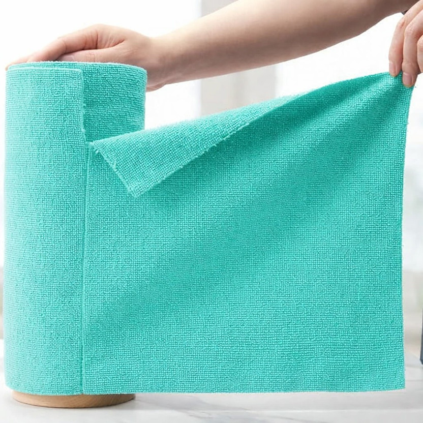 DR.VS Premium Microfiber Reusable Kitchen Towel Roll | Cleaning Absorbent Cloth Blue Wet and Dry Microfiber Cleaning Cloth