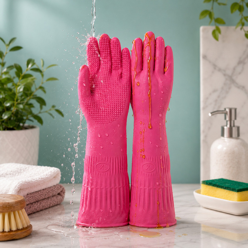 AVSafe AVSafe Dishwashing Gloves Waterproof Kitchen Cleaning Hand Gloves for Washing Utensils Wet and Dry Glove(Medium, Free Size) - Flipkart Deal