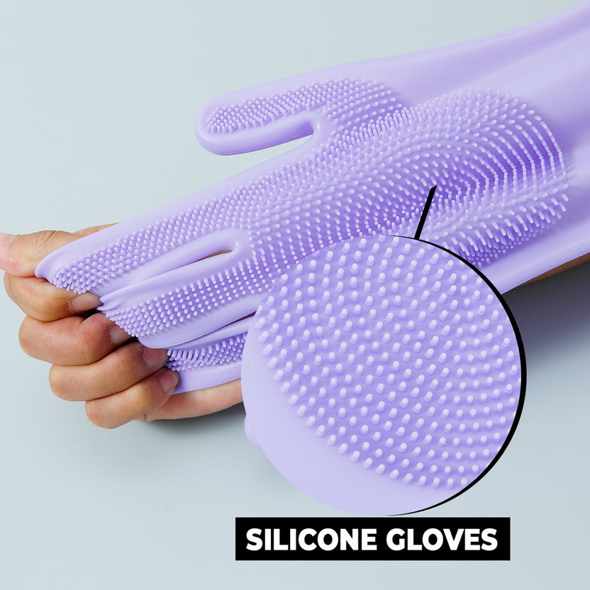 KUBER KUBER INDUSTRIES Multi-Purpose Silicon Gloves For Kitchen Cleaning|Purple Wet and Dry Glove(Free Size) - Flipkart Deal
