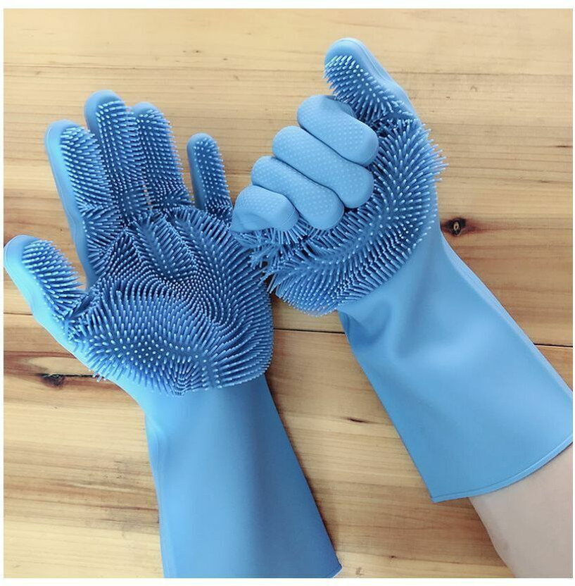 NKSNIMYSTORE SiliconeGloves with Reusable Heat Resistant Tool for Cleaning,Dish Washing 1pair Wet Disposable Glove(Free Size)