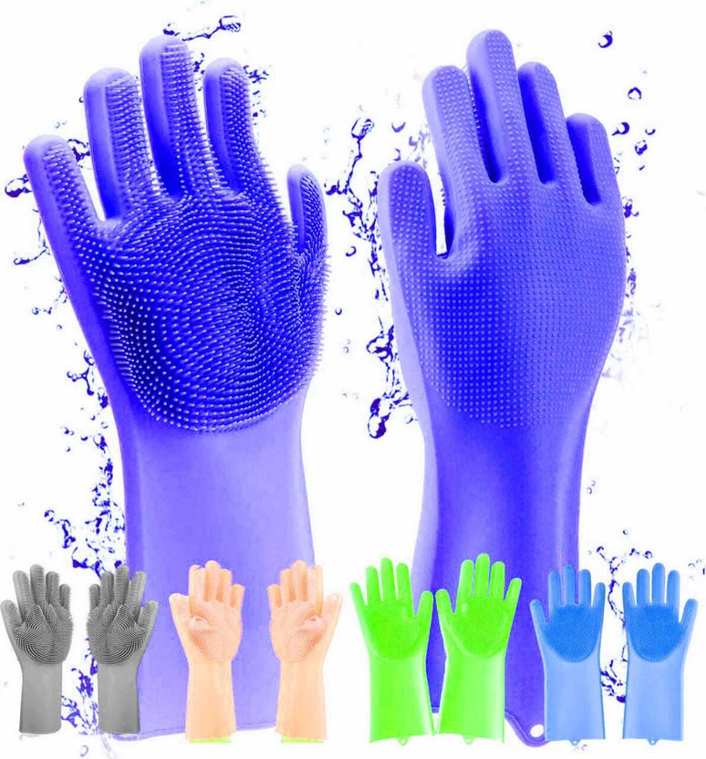 DHONI Multipurpose Cleaning Hand Gloves For Kitchen, gloves for washing utensils Wet and Dry Glove(Free Size)