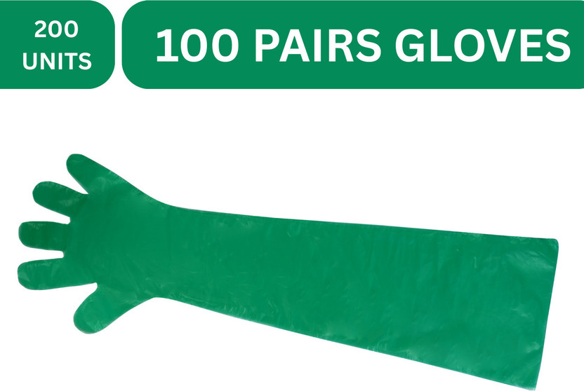 POLYGLOV Long Veterinary Gloves Set | Plastic Glov for Cattle & Animals Dry Disposable Glove Set(Free Size Pack of 50)