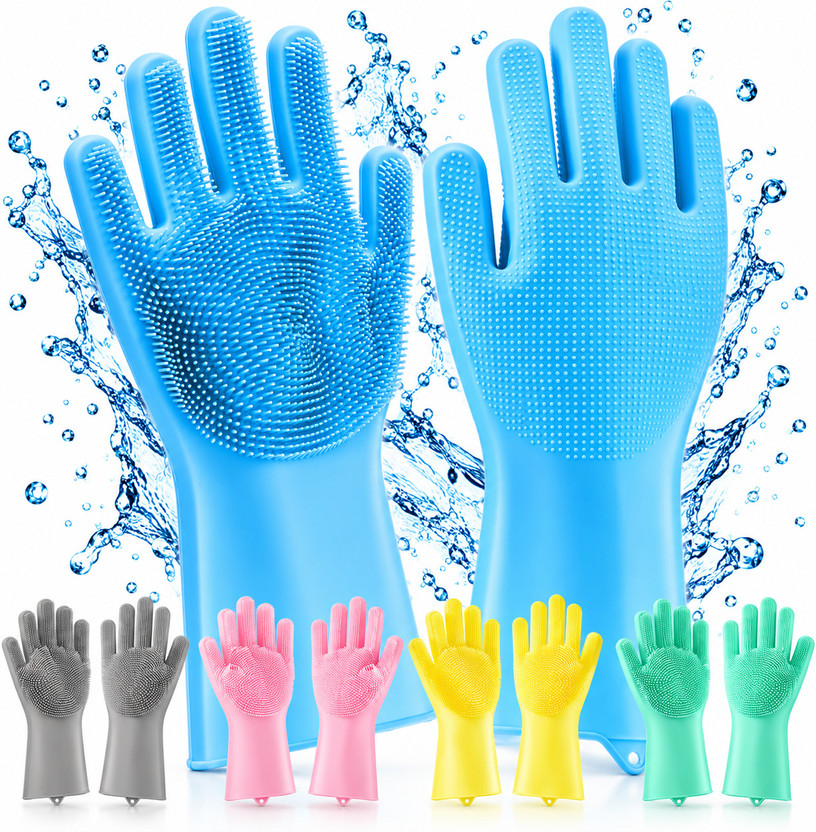 Avenya Avenya Avenya Silicone Cleaning Gloves with Scrubber Bristles, 2-in-1 Heat Resistant Wet and Dry Glove(Free Size) - Flipkart Deal