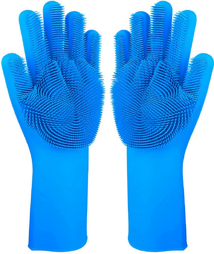 NARV Silicone Safety Gloves with Strong Grip for Workplace Protection-1 Rubber  Safety Gloves(Pack of 2)