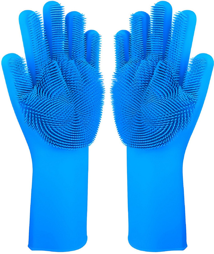 NARV Silicone Safety Gloves with Strong Grip for Workplace Protection-8 Rubber  Safety Gloves(Pack of 2)