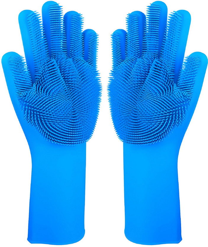 RBGIIT Silicone Safety Gloves with Strong Grip for Workplace Protection-2 Rubber  Safety Gloves(Pack of 2)