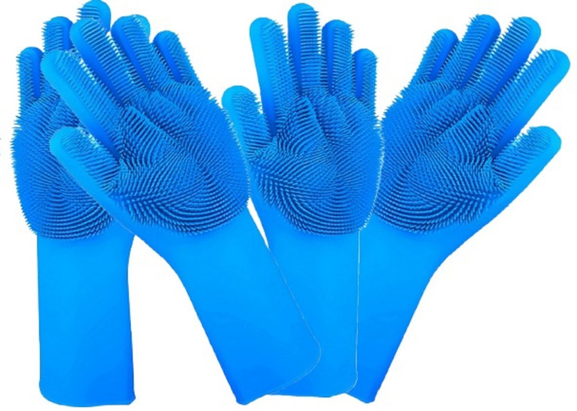 NARV Silicone Safety Gloves with Strong Grip for Workplace Protection-14 Rubber  Safety Gloves(Pack of 4)