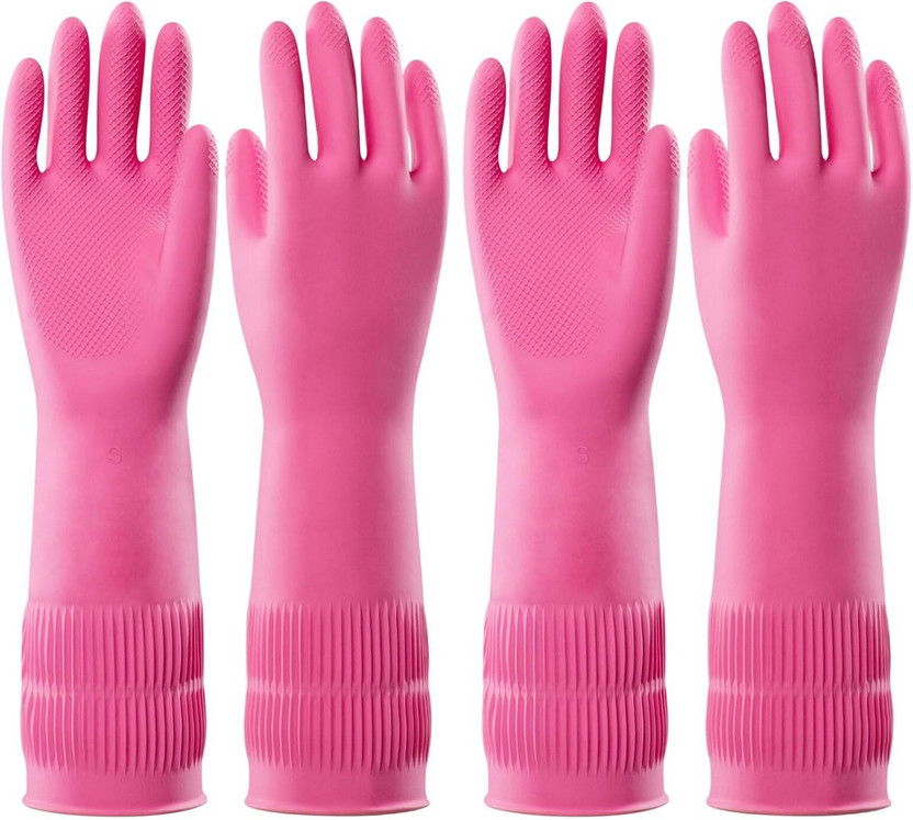 RBSOCK Long Slevee Cement Factory Labour Worker Garage Garbdge Water S-15 Rubber  Safety Gloves(Pack of 2)
