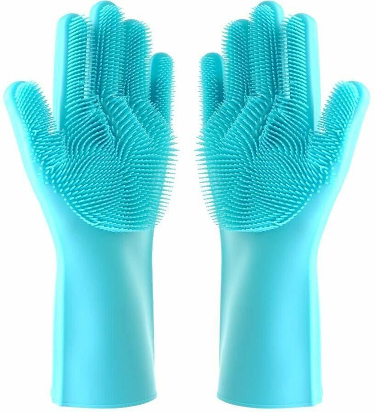 Trend TE-Magic Silicone Dish Washing loves, Silicon glove. Wet and Dry Disposable Glove(Free Size)