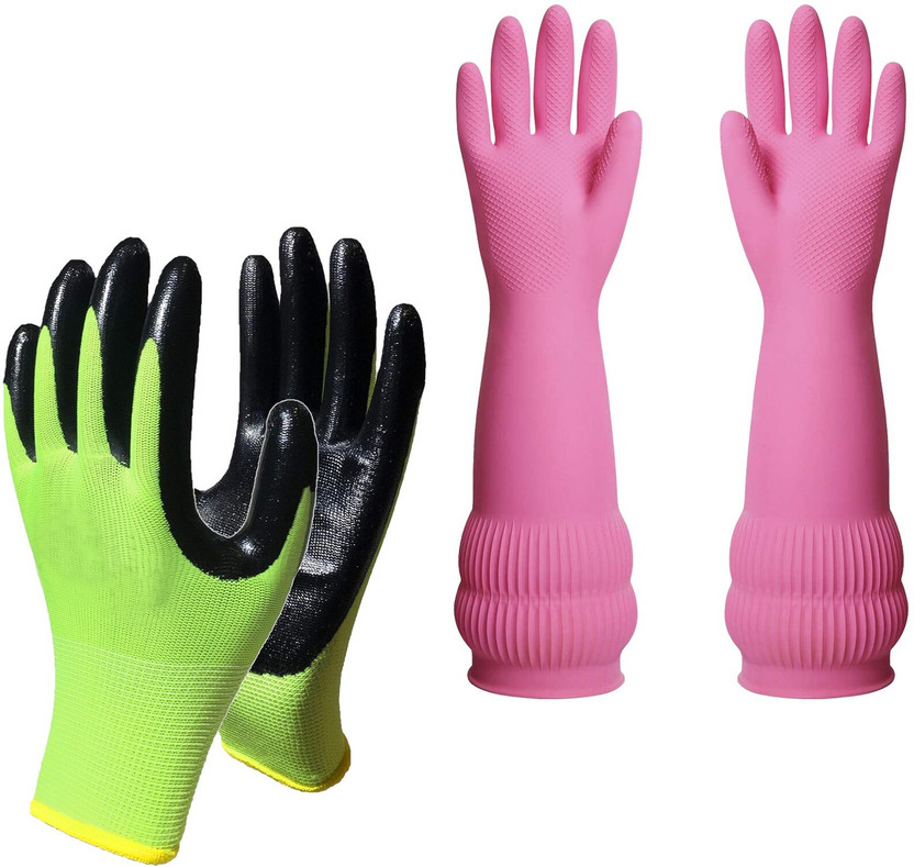 Masox Store Nylon Safety Gloves Heat Resistant for Finger & Hand Protection Rubber Gloves S1 Gardening Shoulder Glove