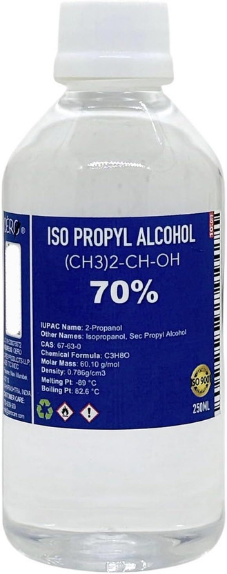 CERO High-Purity ISOPROPYL ALCOHOL 70% Pure for Electronic(250 m for Computers, Gaming, Laptops, Mobiles(Best use for : Derma roller, Makeup kit, motherbaord, electronic items)