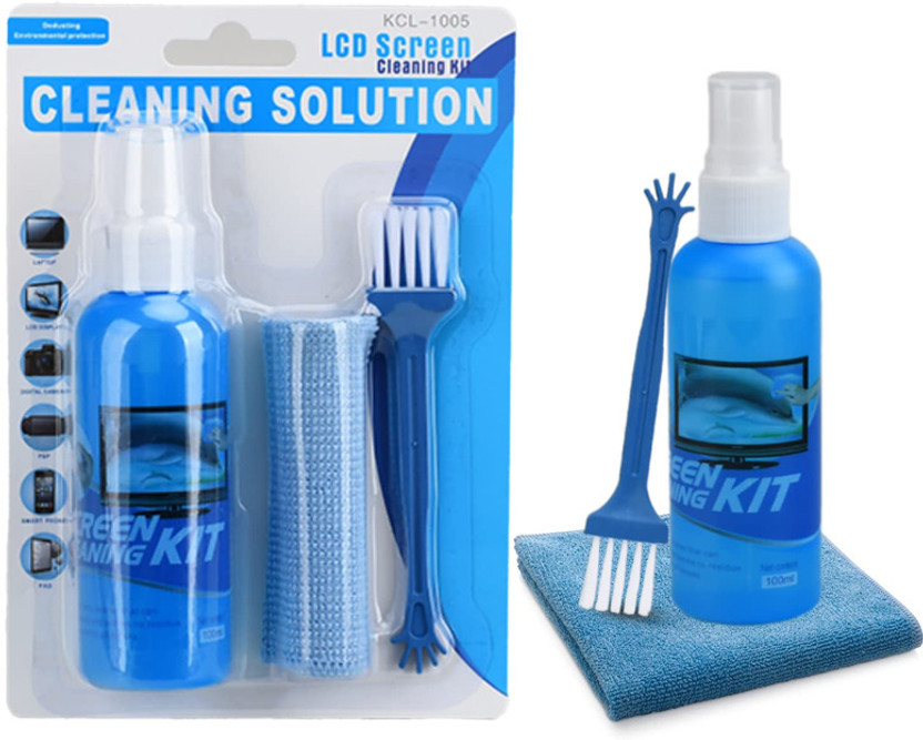 Karm Karm Trading 3 in 1 Cleaning set for PC, Laptops, Monitors, Mobiles, LCD, LED, TV for Computers, Laptops, Mobiles(Screen Cleaner, 100 ml with Micro Fiber Cloth and Brush) - Flipkart Deal