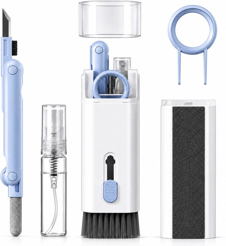 FITRIC FITRIC 7 in 1 Multi Cleaning Kit for Laptop Keyboard Mobile Earbuds Screen Combo Set(Sky Blue & White) - Flipkart Deal