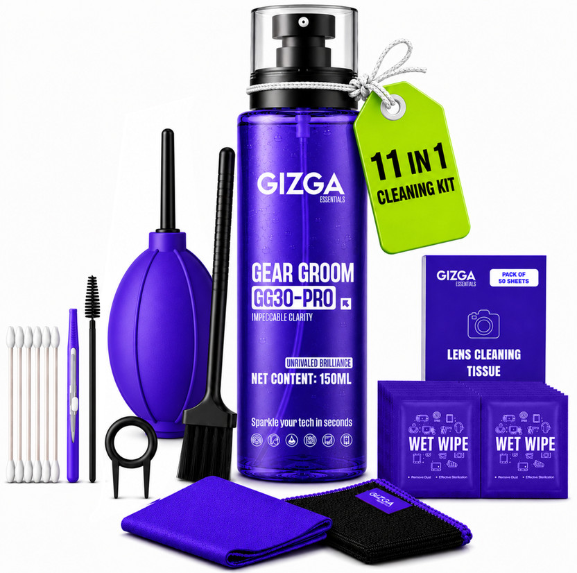 Gizga Gizga Essentials 11-in-1 Screen Cleaning Kit with 150ml Spray Air Blower, Lens Tissues, Wipes for Computers, Gaming, Laptops, Mobiles(GG30-PRO) - Flipkart Deal