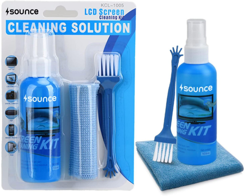 sounce 3 in 1 Screen Cleaning Set for PC, Laptops, Monitors, Mobiles, LCD, LED, TV for Computers, Laptops, Mobiles(3IN1CK)