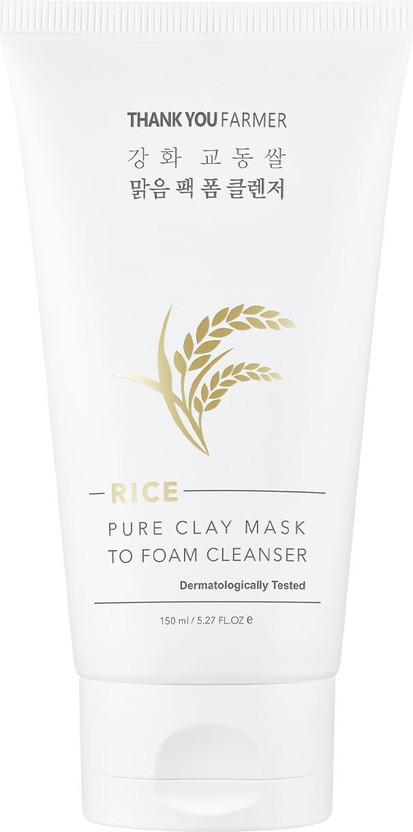 Thank You Farmer Rice Pure Clay Mask To Foam Cleanser (150ml)(150 ml)