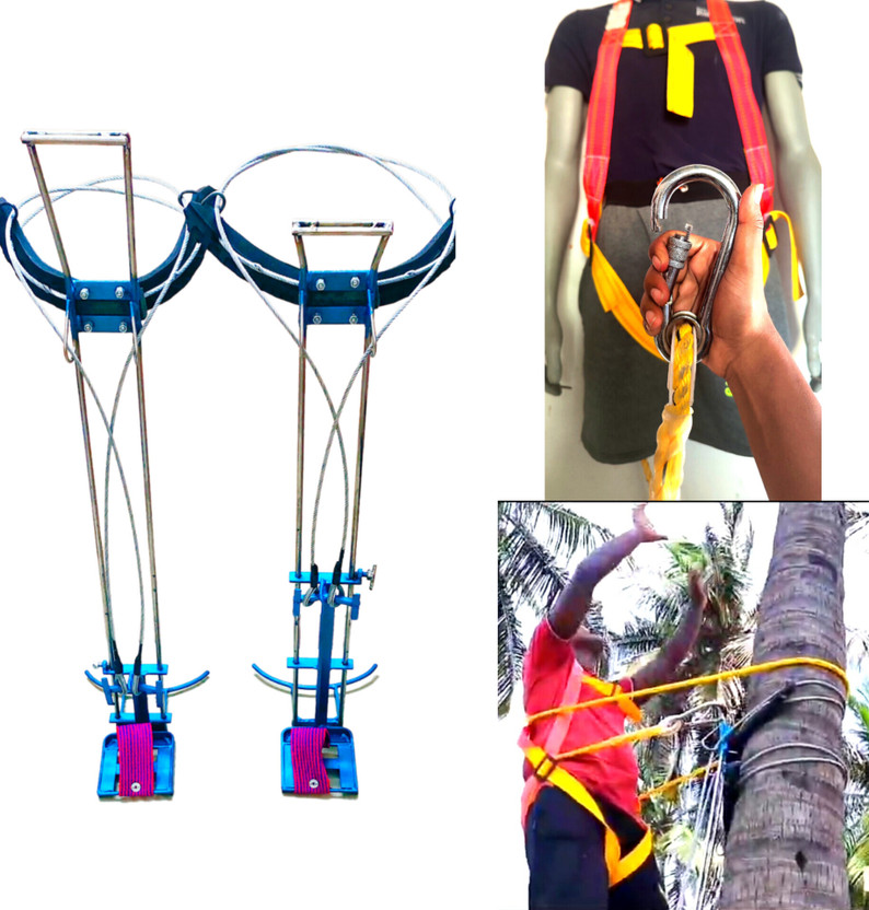 SARA Large Coconut tree climbing Tool With Full body safety belt safe Tree Climber Safety Harness(XL)