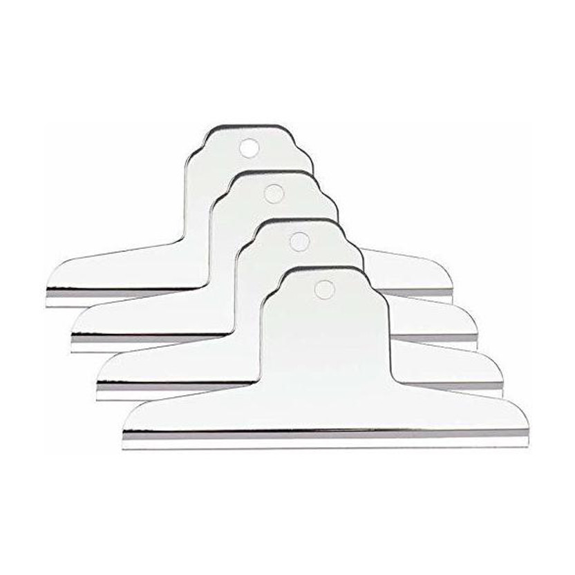Gold Leaf Extra Large Bulldog Clips Silver Metal Clips Paper Clamps Holder for Drawing Board Clipboard large steel steel mountain clips(Set of 4, Silver)