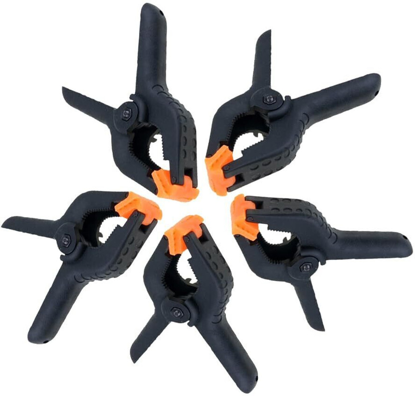 Winsumm 4.3"/11cm 5 PCS Imported Photography Backdrop Support Spring Clamp 4.3 Inch Clip For Background Muslin, Canvas, Paper, Chromakey Screen, Heavy Duty Clip, Photo Studio, Backdrops Backgrounds Woodworking(Set of 5, Black)