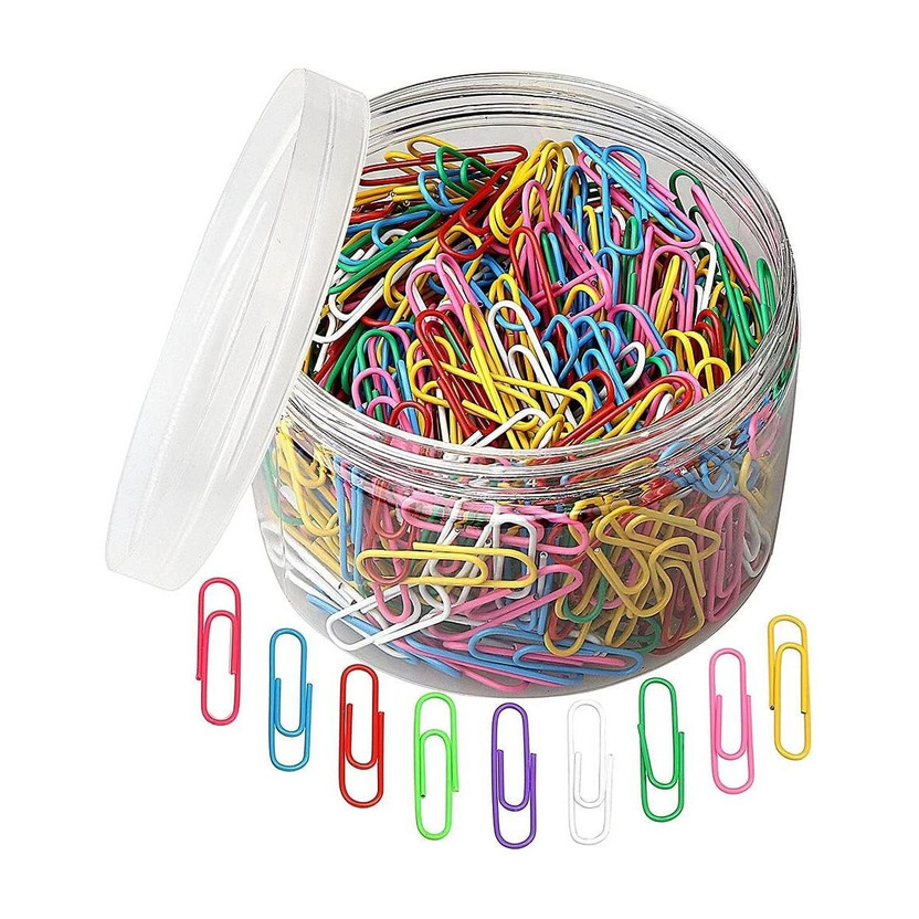PerDay 100 Pcs Colored Paper Clips Paper Clips Durable and Rustproof Coated Large 30 mm Vinyl Paper Clip(Set of 100, Multicolor)