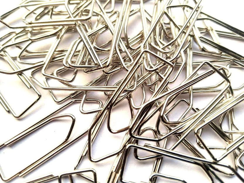 KRASHTIC Steel Paper Clips, U Pin, 30 mm, Set of 100, for Office and Stationery 30 mm Steel Paper Clips(Set of 100, Silver)