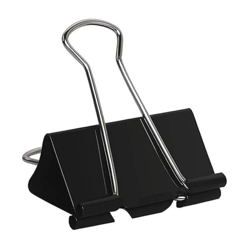 MOUNTENTERPRISE Binder clip 51mm iron Binder Clip(Set of 12, Black)