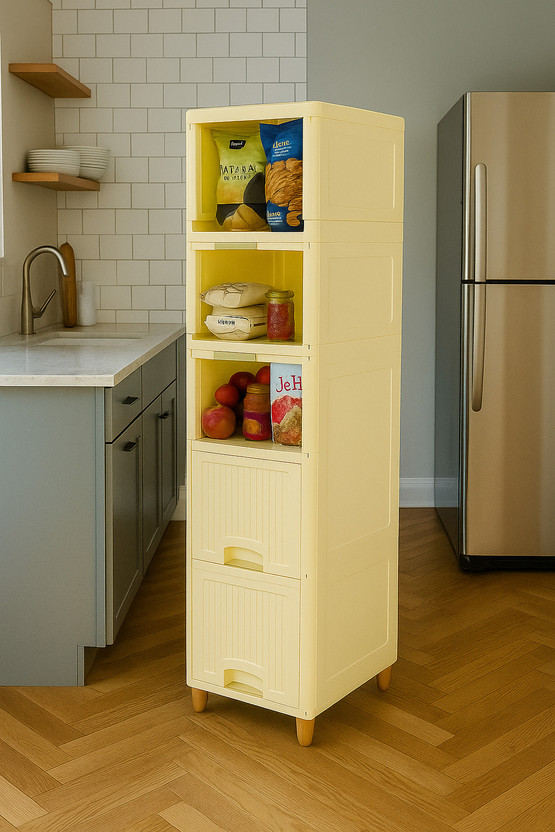 Surety for Safety 5 Layer White Cabinet everywhere Use Storage(Finish Color_White) Plastic Vertical Filing Cabinet(Finish Color - White, DIY(Do-It-Yourself))