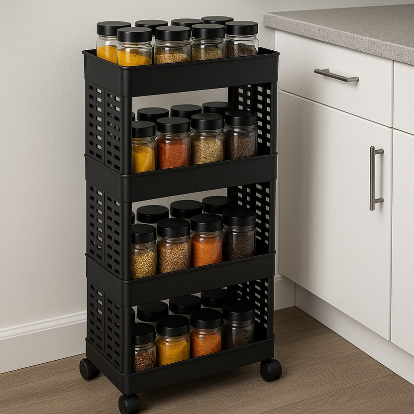 Surety for Safety Shelf Organizers(Black, Plastic)