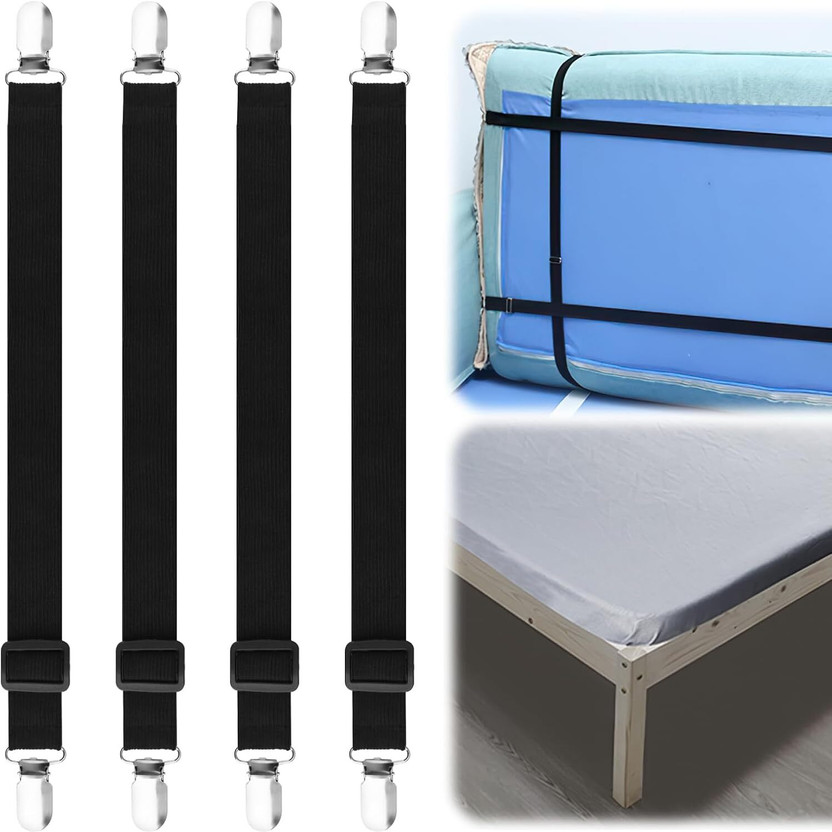 DASTVAM DASTVAM Bed Sheet Holder Straps Mattress Fasteners Clips, Bedsheet Grippers Steel Cloth Clips(Steel Pack of 4) - Flipkart Deal
