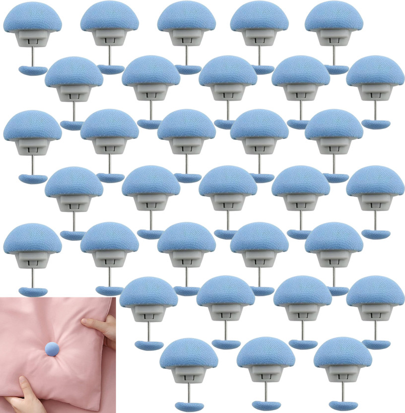 P-PLUS INTERNATIONAL P-Plus International Quilt Holder Fasteners, Blanket Holder Pins, Duvet Pins Cotton, Stainless Steel Cloth Clips(Blue Pack of 32)
