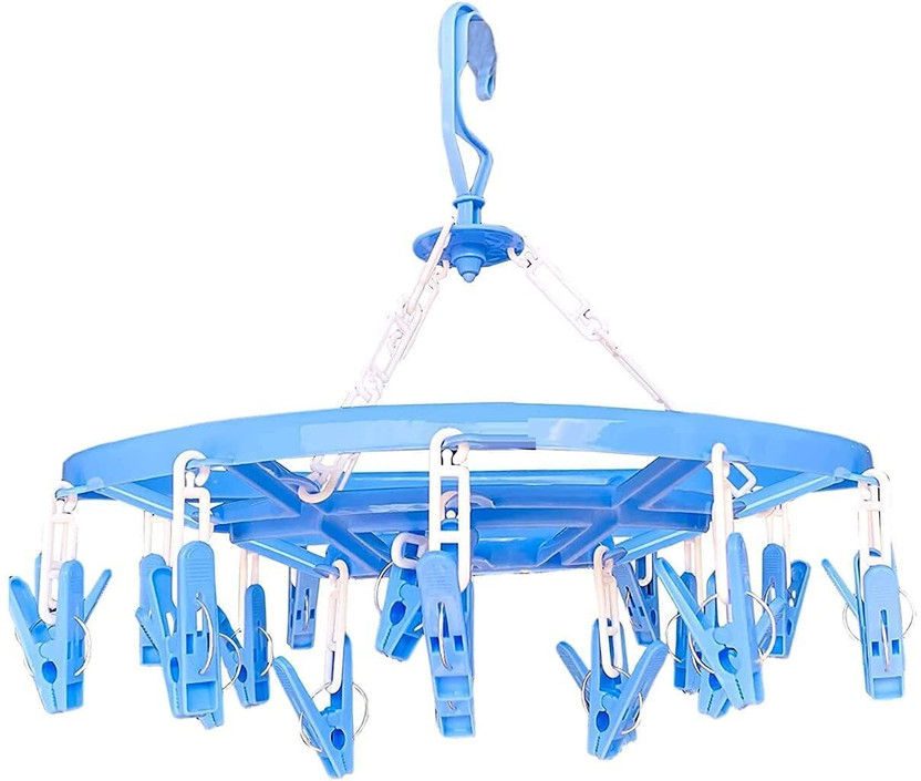 Urbanware Clip and Drip Hanger Folding Portable Travel Socks Hanger Underwear Hanger Plastic Dress Hanger For  Dress(Multicolor)