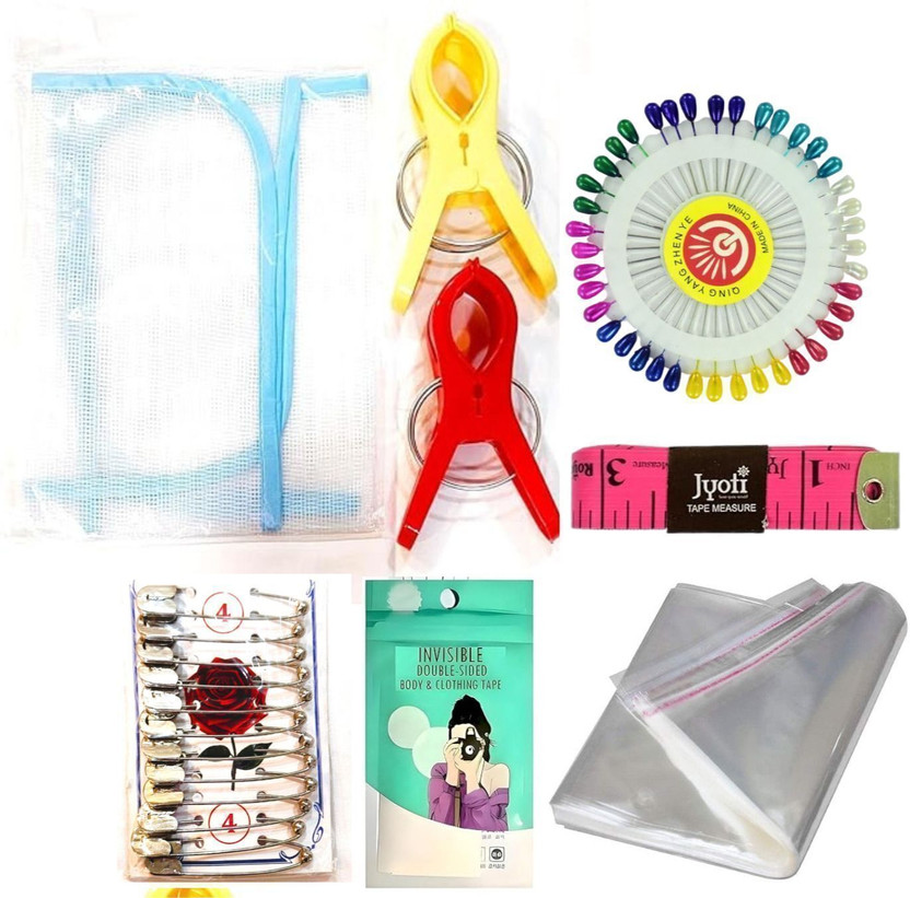 BharatSS Saree PrePleating Kit ,7 Items, Plastic Cloth Clips(Multicolor Pack of 7)