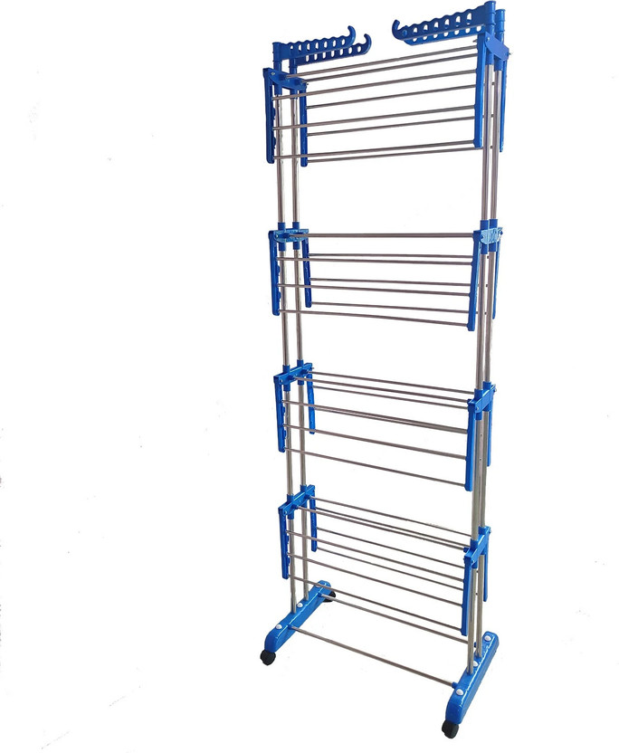 TNC Steel, Plastic, Aluminium Floor Cloth Dryer Stand T-CDS-B2SS--00104(4 Tier)