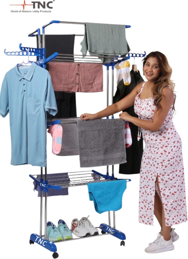 TNC by TNC Steel, Plastic, Aluminium Floor Cloth Dryer Stand T-CDS-3TIER-JB2SS-JUMBO-0175(3 Tier)