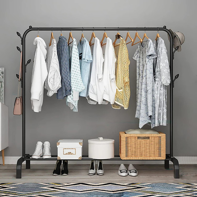 FORMONIX Heavy Duty Clothes Coat Stand Closet Organizer Metal Coat and Umbrella Stand(Finish Color - Black, DIY(Do-It-Yourself))