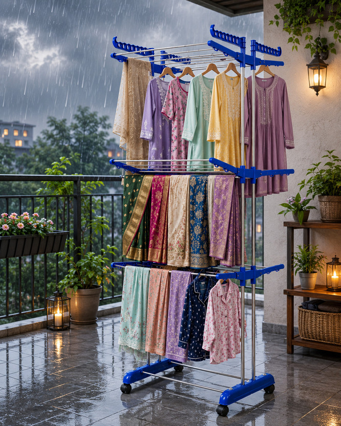 FAVOUR Steel Floor Cloth Dryer Stand 90004(3 Tier)
