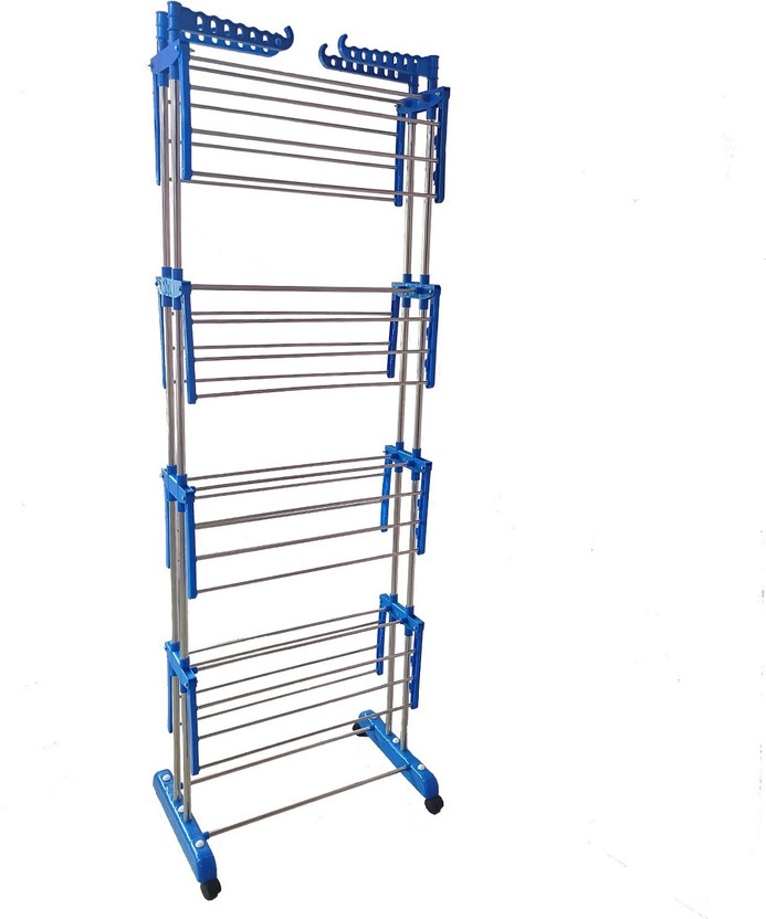 TNC Steel, Plastic, Aluminium Floor Cloth Dryer Stand T-CDS-B2SS-4 TIER-00102(4 Tier)