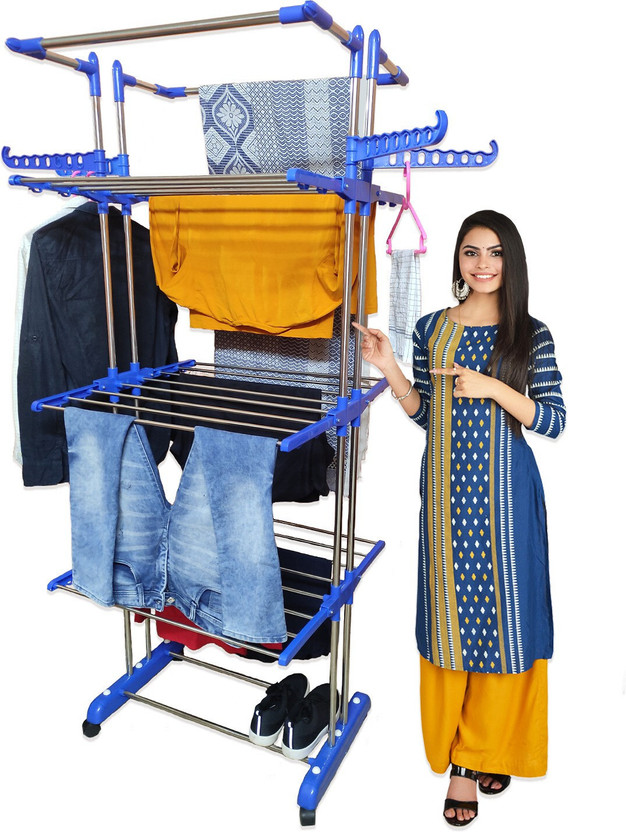TNC by TNC Steel, Plastic, Aluminium Floor Cloth Dryer Stand T-CDS-3TIER-JB2SS-JUMBO-0193(3 Tier)