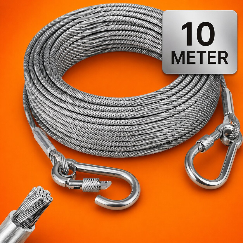 ALAXVA ALAXVA Heavy Duty Adjustable Clothesline Wire Cable with Carabiners - 10M Stainless Steel Retractable Clothesline(10 m) - Flipkart Deal
