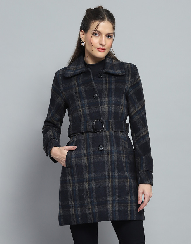 MONTE CARLO Wool Blend Checkered Coat