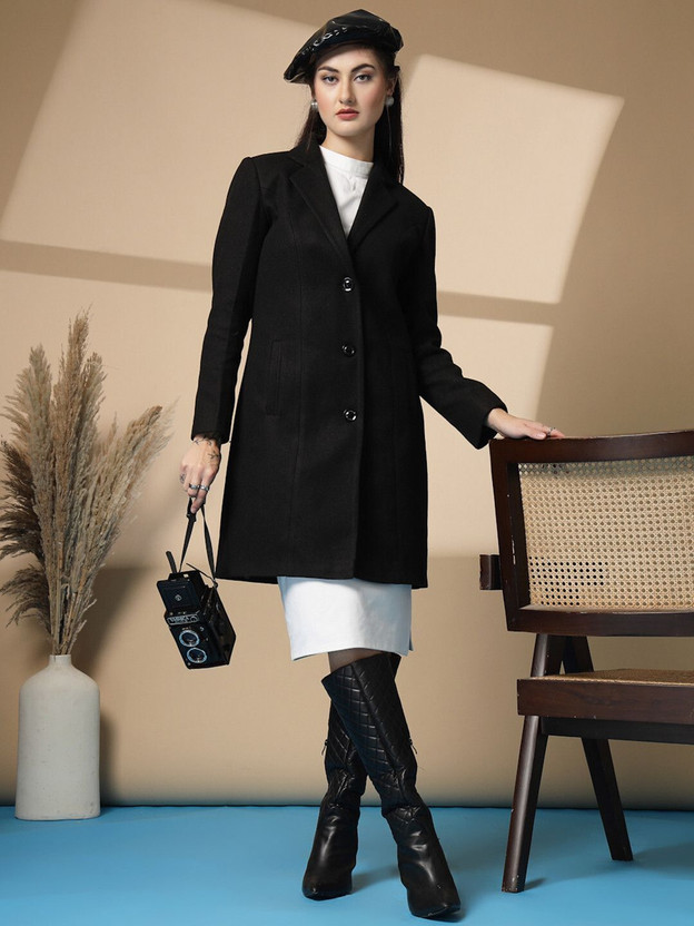 CHKOKKO Tweed Solid Coat