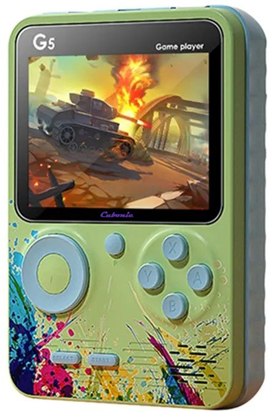 Cubonic Cubonic G5 Retro Game Console | 3” LCD Screen | 500+ Built-in Games | Long Backup USB Gamepad(Green, For PC) - Flipkart Deal